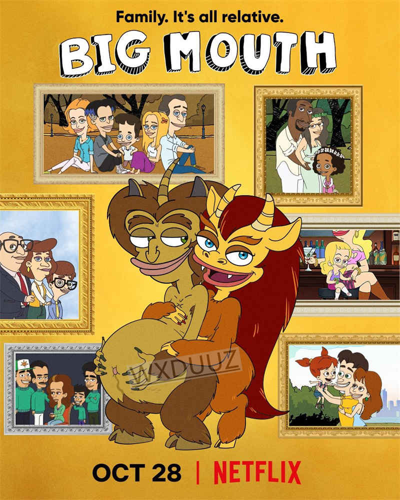 2023 New TV Anime Movie Big Mouth Season 6 Home decoration Nordic prints Wall art Aesthetic 8 - Big Mouth Merchandise