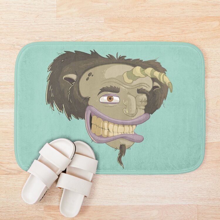 Big Mouth Rick Hormone Monster Detailed Portrait Bath Mat Official Big Mouth Merch